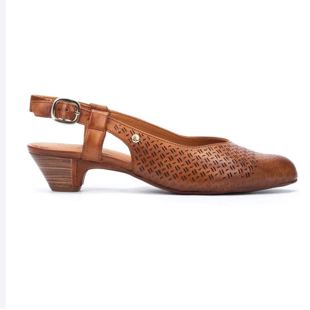 Pikolinos Brown Leather Laser Cut Slingback Elba Sandals Size 39
